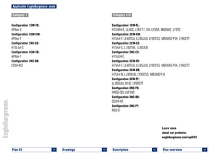 Plan overview 	
<
Learn more
about our products:
eagleburgmann.com/api682
Drawings 	
<
Description 	
<
Applicable EagleBurgmann seals
Category 1
Configuration 1CW-FX:
APItex-S
Configuration 2CW-CW:
APItex-T
Configuration 2NC-CS:
H75LG4-C
Configuration 3CW-FB:
APItex-T
Configuration 3NC-BB:
CGSH-KD
Category 2/3
Configuration 1CW-FL:
H75VA4-S, LL9UC, LEK777, SH, LY9SA, MBS682, LY9TC
Configuration 2CW-CW:
H75A4-T, LL9DTUU, LL9DJUU, LY9DTSS, MBS682-PTA, LY9DZTT
Configuration 2CW-CS:
H75A4-C, LL9DTUE, LL9DJUE
Configuration 2NC-CS:
H75LG4-C
Configuration 3CW-FB:
H75A4-T, LL9DTUU, LL9DJUU, LY9DTSS, MBS682-PTA, LY9DZTT
Configuration 3CW-BB:
H75A4-B, LL9DKUU, LY9DZSS, MBS682P-D
Configuration 3CW-FF:
LL9DSUU, SH-D, LY9DSTT
Configuration 3NC-FB:
HRGS-DD, LNF992
Configuration 3NC-BB:
CGSH-KD
Configuration 3NC-FF:
RGS-D
Plan 02	
<
 