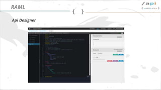 Síguenos en @apiaddicts
Todo los pasos en el desarrollo de una API deben partir de un único
documento, el de definición de la API.
Existen varios lenguaje de definición de APIs que permiten obtener
nuestra meta, de los cuales los tres más importantes son
RAML, SWAGGER y BLUEPRINT
MADA
Objetivo
 
