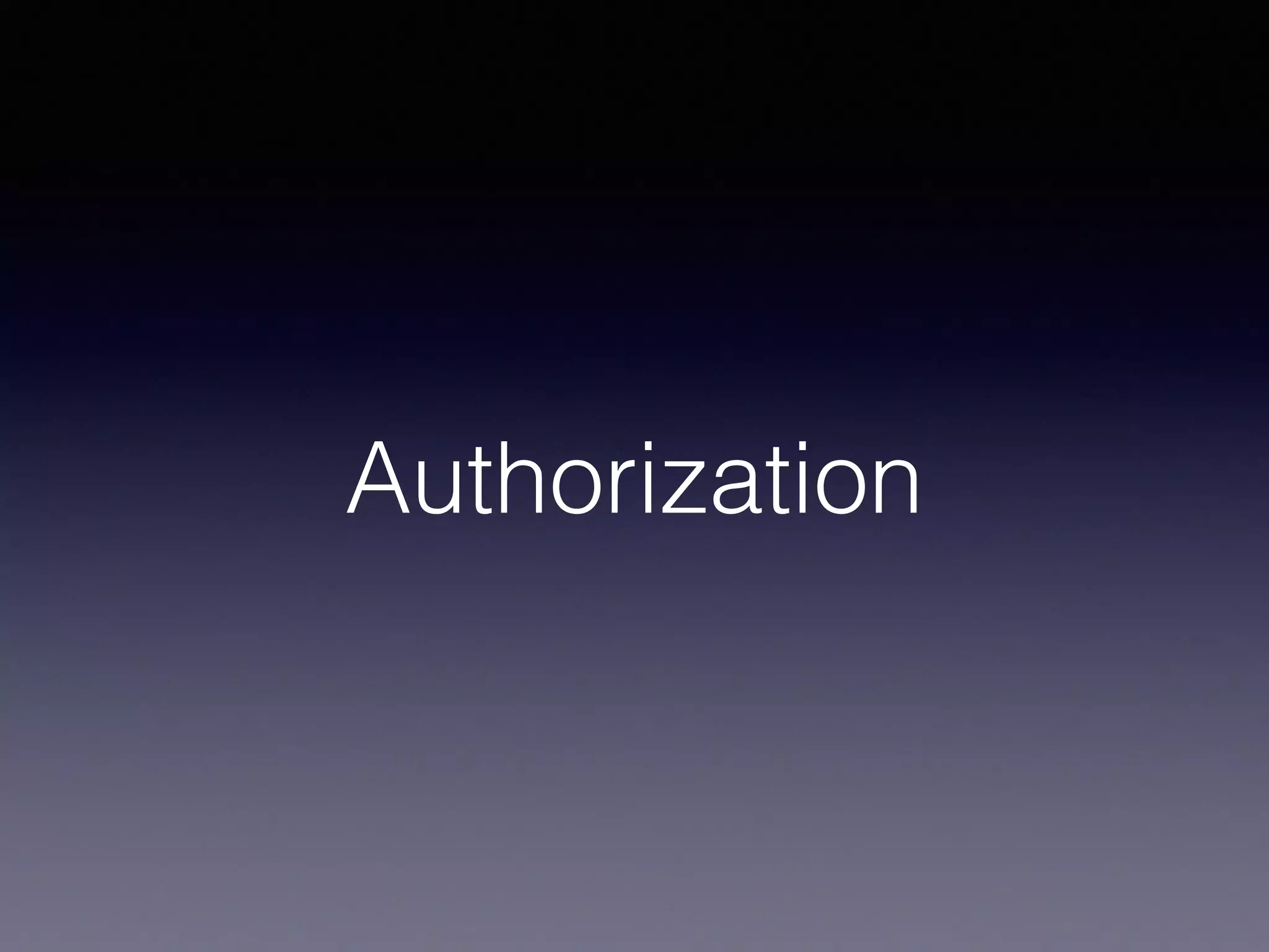 Authorization