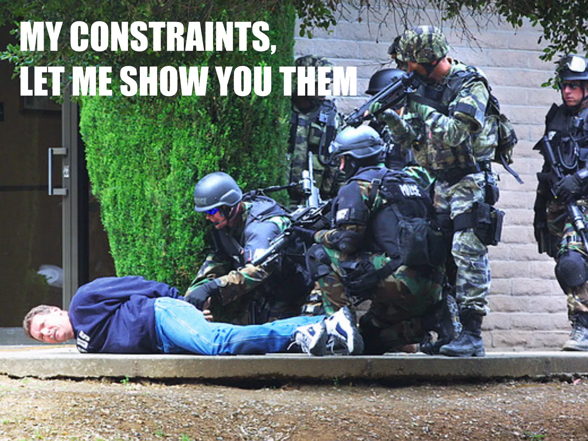 MY CONSTRAINTS,
LET ME SHOW YOU THEM
 