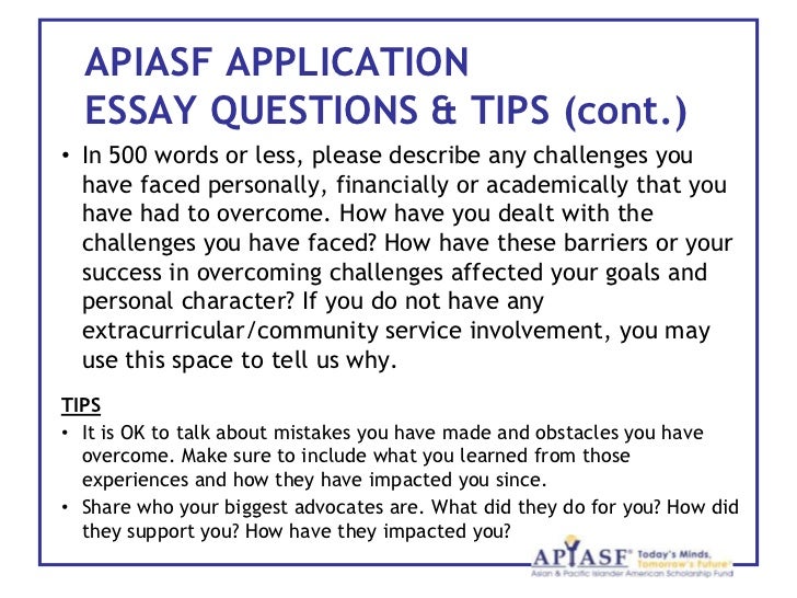 Apiasf scholarship essay help