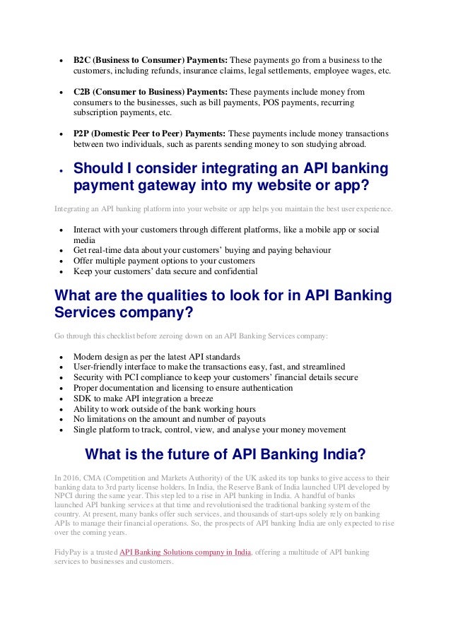 Api banking / Fidypay | PDF