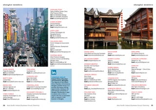 shanghai members                                                                                                                                                                             shanghai members


                                                                          dowlInG, tony
                                                                          Ogilvy & Mather Greater China
                                                                          Chief Financial Officer
                                                                          Tel 86 10 85206618 (Beijing)
                                                                          Tel 86 10 24051887 (Shanghai)
                                                                          Email tony.dowling@ogilvy.com

                                                                          duBSKy, roBert
                                                                          Primark/Penneys
                                                                          Tel 86 21 5240 2603
                                                                          Email rdubsky@primark.co.uk

                                                                          duFFy, GAry
                                                                          Excelsys Technologies Ltd.
                                                                          Managing Director
                                                                          Tel 353 21 4354716
                                                                          Email garyduffy@excelsys.com

                                                                          hAllAhAn, GreG
                                                                          Pacific Strategies & Assessments
                                                                          Group
                                                                          Regional Business Development
                                                                          Director
                                                                          Tel 86 21 6149 8274
                                                                          Email greg.hallahan@psagroup.com       KeAne, GAvIn                           mulA, KAder                       ryAn, JAmeS
                                                                                                                 China Retail and Sourcing Consultant   Atheros                           ESL Express Group Inc.
                                                                          hoFFmAn, BevIn                         Email chinairishman@hotmail.com        Email kader.mula@yahoo.com        Email james@eslexpress.com
                                                                          Allied Pickfords Shanghai
                                                                          Customer Services and Marketing        KellAGhAn, roBert                      murphy, ClIonA                    SCAnlon, CAtrIonA
                                                                          Manager China                          Email rkellaghan@gmail.com             PepsiCo                           Noppen Co., Ltd.
                                                                          Tel 86 21 633320088 ext 118                                                   Tel 86 21 23058051                Email catscan2004@gmail.com
                                                                          Email bevin.hoffman@alliedpickfords.   Kennedy, BreIFFInI                     Email cliona.murphy@mac.com
                                                                          com.cn                                 Bord Bia, Irish Food Board                                               ShAw, tIm
                                                                                                                 Asia Manager                           murphy, BrIAn                     Keeler Ltd
Allen, GrAeme                         Cole, John                                                                 Tel 86 21 62798829                     Borets Weatherford                Regional Manager – China & Asia
Flying Fox Gastro Pub                 Southreach Ltd                                                             Email breiffini.kennedy@bordbia.ie     Tel 86 21 5774 ext 344            Pacific
Tel 86 21 50309807                    Email john.cole@southreach.com                                                                                    Email brian.murphy@borets-        Email shaw.tim@gmail.com
Email flyingfoxshanghai@gmail.com                                                                                lennon, GerAld                         weatherford.com
                                      Condon, lIAm                                                               Kerry Group                                                              SwAn, dereK
                                                                            Linkedin Group:
BeAtty, neAl                          Bayer Vital GmbH                                                           General Manager                        o’KeAne, AlAn                     PM Group
                                                                            ireland China Chamber
Control Risks                         Tel 49 214 3051116                                                         Tel 86 21 54265333 ext 5405            DORTEK Hygienic Door Systems      Email derek.swam@pmg.ie;
                                                                            of Commerce, Shanghai
Email neal.beatty@control-risks.com   Email liam.condon@bayer.com           the objective of the Ireland         Email gerald.lennon@kerry.com          Managing Director                 derek.swan@mwgroup.net
                                                                            China Chamber of Commerce,                                                  Tel 607 8616 233
BehAn, Ken                            CrAnwell, roSS                        Shanghai linkedIn Group is to        mCGIBney, GreGory                      Email alan.okeane@dortek.com      wAldron, BrendAn
Interliner Agencies Ltd               Independent E-Learning Consultant     provide information-sharing          Airbus                                                                   New Tigers Consultancy
Tel 353 1 7060060                     Email rosscranwell@gmail.com          opportunities relating to the        Email greg_lisaradley@hotmail.com      roBInSon, FerGuS                  Email bwaldron@newtigers.com
Email kenbehan1@gmail.com                                                   Irish business community in                                                 Magna Mirrors Manufacturing
                                      douGherty, mIChAel S.                 Shanghai. membership is open         moloney, dAn                           Consultant                        Zhou yI, dAvId
Chen, ChArlIe                         Shanghai Community International      to anyone who is Irish or            Aker Solutions China                   Email fergus.robinson@gmail.com   H&Y Law Firm
FangChen Technologies Co. Ltd.        School (SCIS)                         anyone who has an association        President                                                                Partner
General Manager                       Tel 86 21 6261 4338                   with or interest in Irish            Tel 86 21 5081 8811                    ryAn, ultAn                       Tel 86 21 5879 6866
Email Chhta79@hotmail.com             Email mdougherty@scischina.org        business in Shanghai.                Email dan.moloney                      Email Ulten@yahoo.com             Email davidzhou@handylawfirm.com
                                                                                                                 @akersolutions.com


24    Asia Pacific Ireland Business Forum Directory                                                                                                                   Asia Pacific Ireland Business Forum Directory         25
 