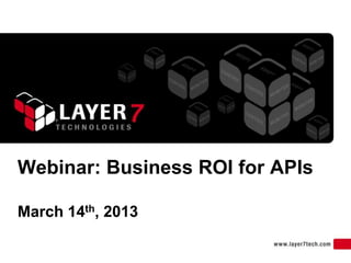Webinar: Business ROI for APIs

March 14th, 2013
 