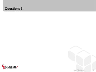 Questions?




             Layer 7 Confidential   28
 