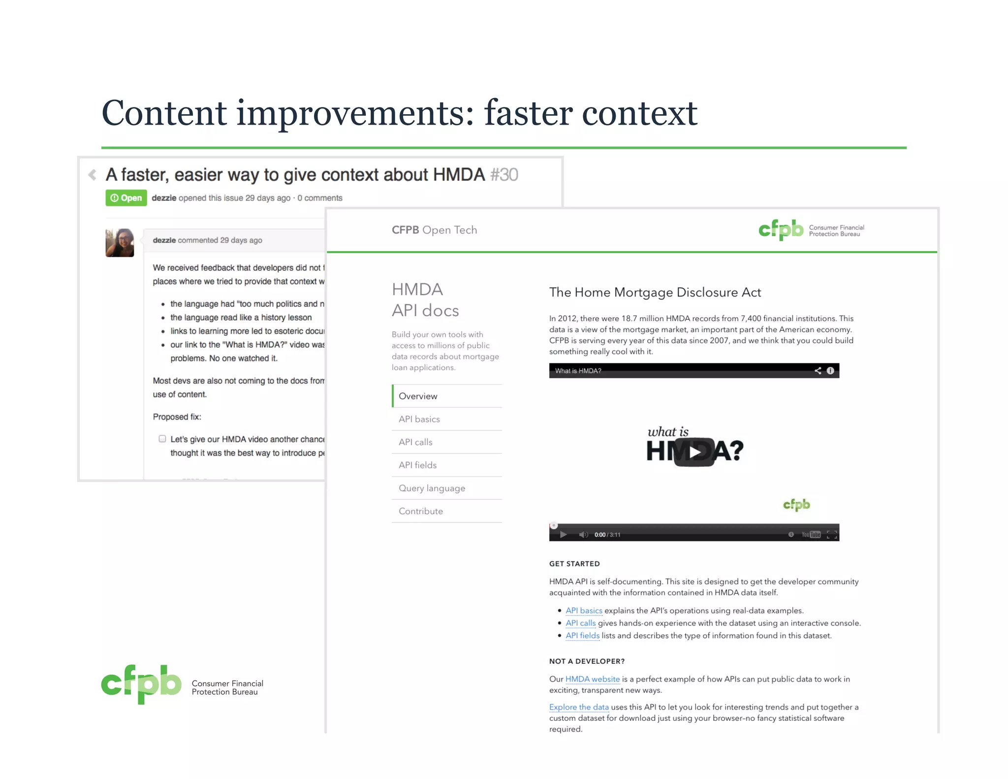 3 
Content improvements: faster context 
 