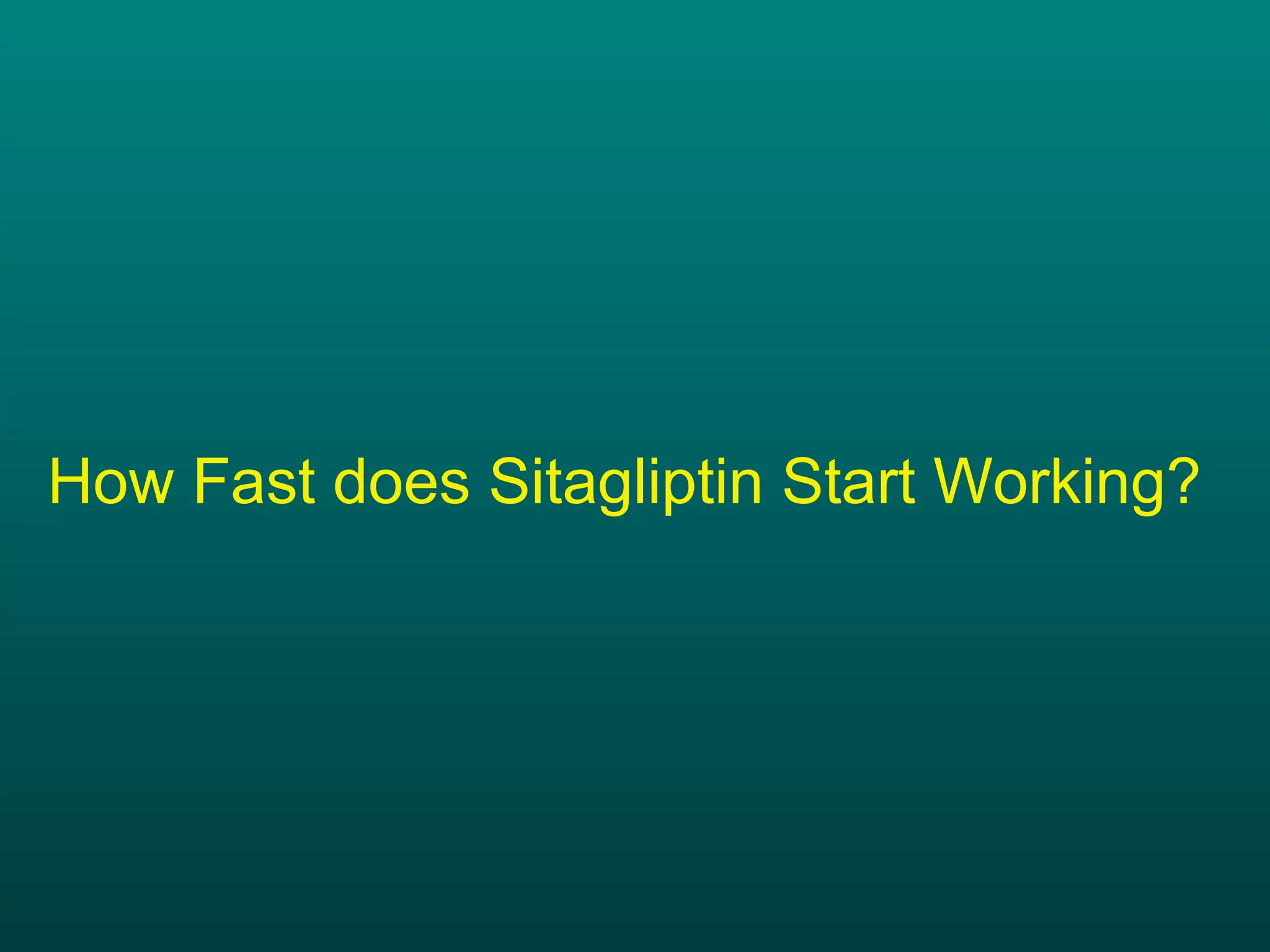How Fast does Sitagliptin Start Working? 
