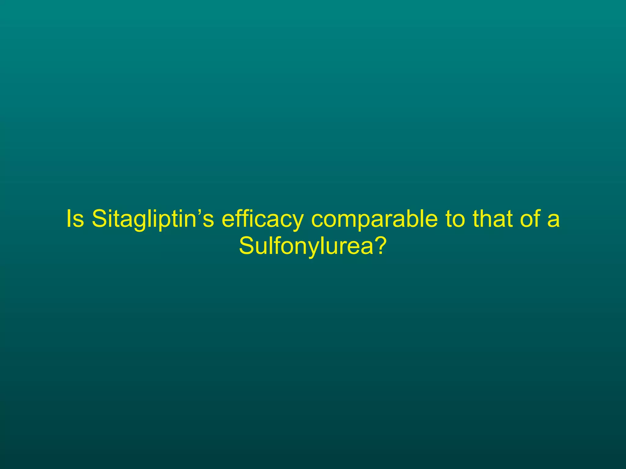 Is Sitagliptin’s efficacy comparable to that of a Sulfonylurea? 