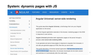 System: dynamic pages with JS
13:26 27
 
