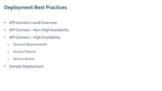 IBM API Connect Deployment `Good Practices - IBM Think 2018 | PPT