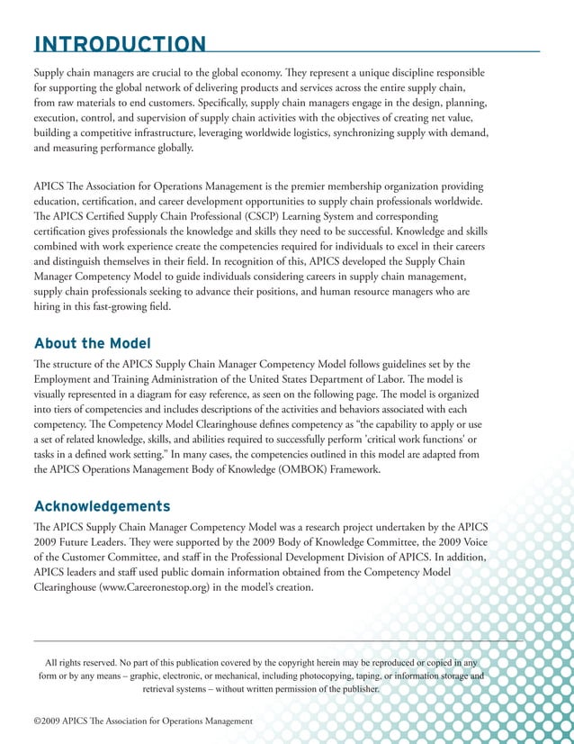 Apics Competency Model | PDF | Logistics | Business