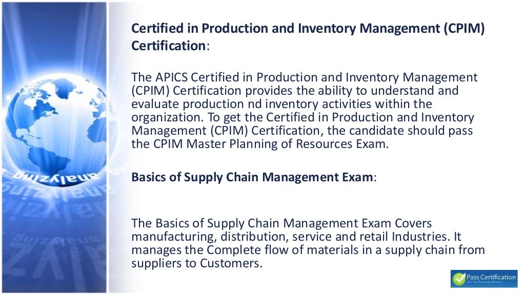 Apics CPIM Basics of Supply Chain Management Exam Information