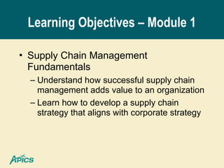 APICS CSCP Introduction for Supply Chain | PPT
