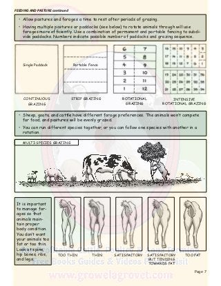 Page 7
Allow pastures and forages a time to rest after periods of grazing.
Having multiple pastures or paddocks (see below...