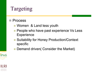IPMS experience sharing workshop: Apiculture group report