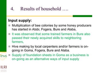 Apiculture value chain development based on experiences of IPMS and partners 