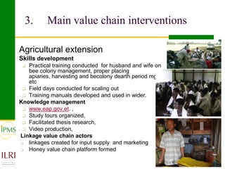 Apiculture value chain development based on experiences of IPMS and partners 