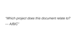 “Which project does this document relate to?
— A/B/C”
 