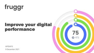 APIDAYS
9 December 2021
Improve your digital
performance
 