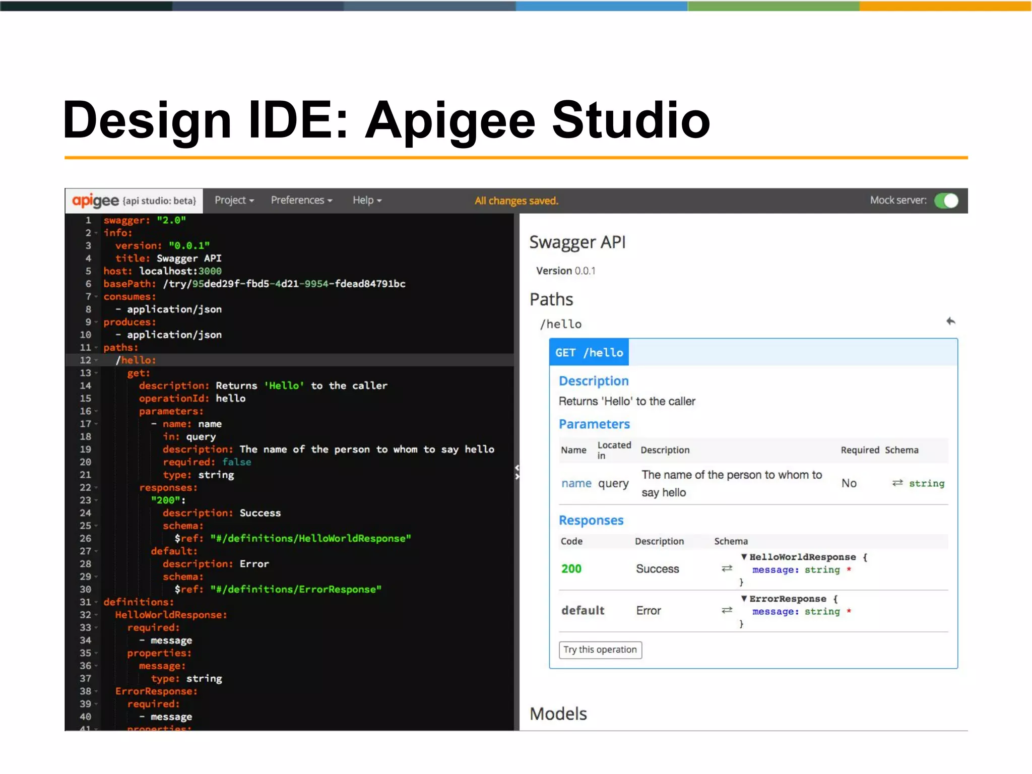 Design IDE: Apigee Studio
 
