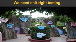 We need shit-right testing
RIGHT
LEFT
 