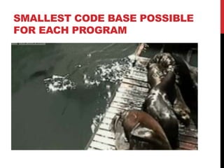 SMALLEST CODE BASE POSSIBLE
FOR EACH PROGRAM
 