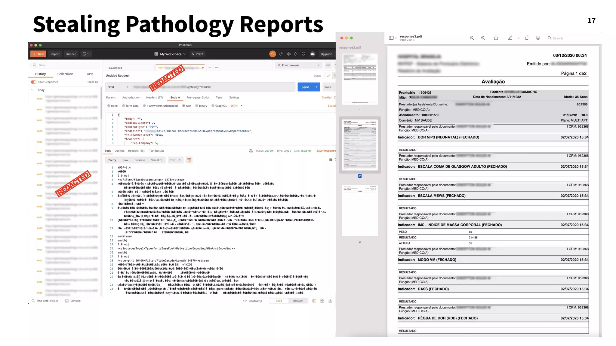 17
Stealing Pathology Reports
 