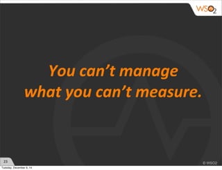 23 
You 
can’t 
manage 
what 
you 
can’t 
measure. 
Tuesday, December 9, 14 
 