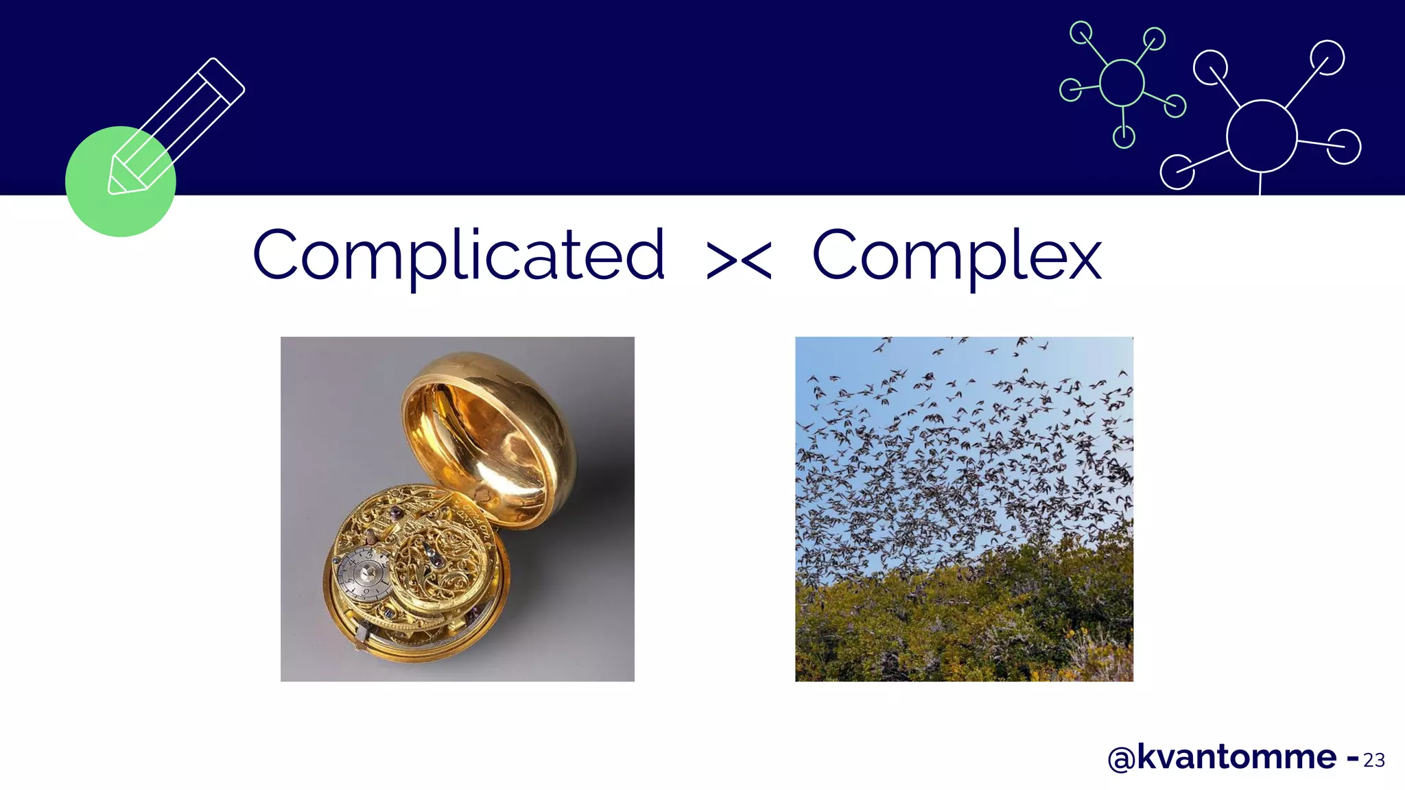 Complicated >< Complex
23@kvantomme -
 