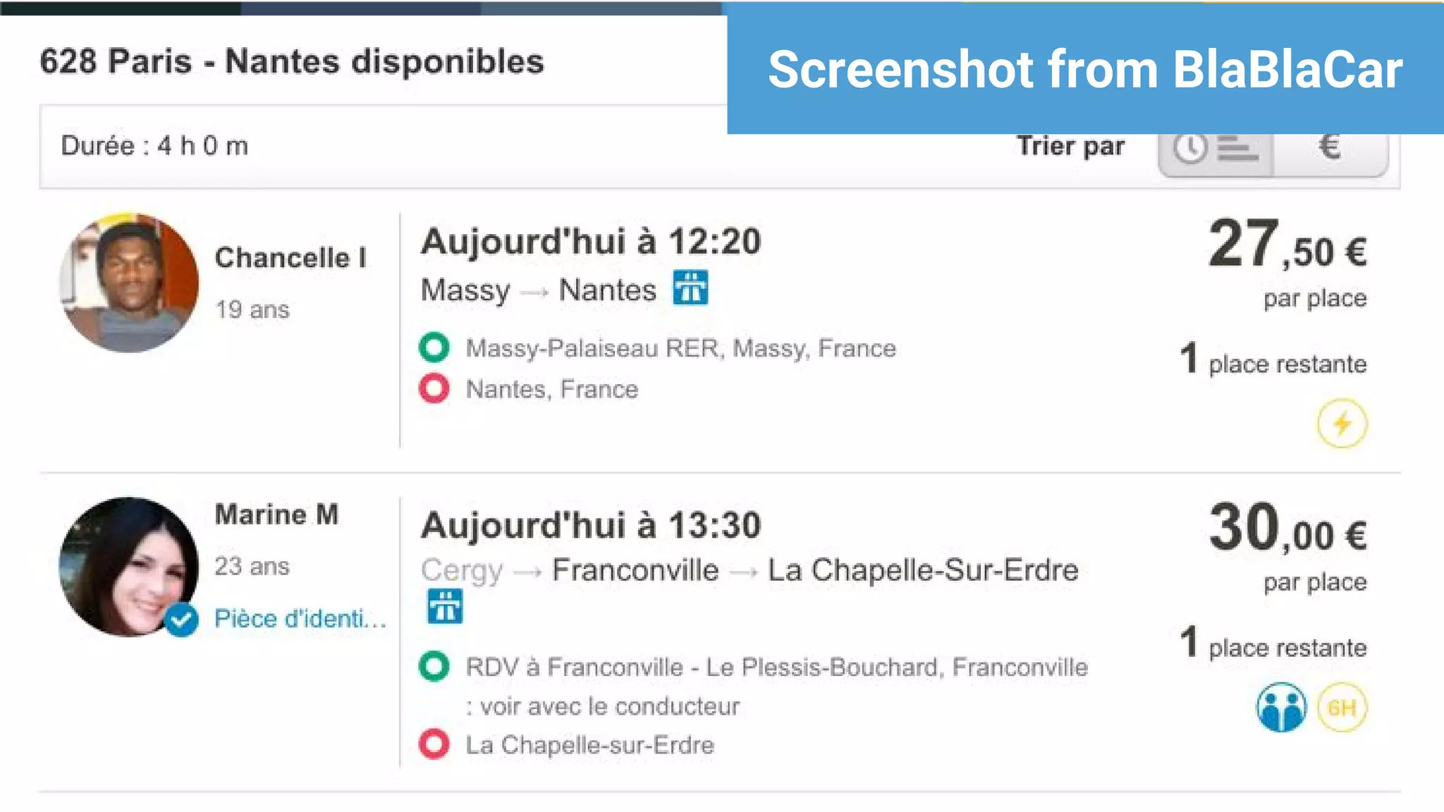 Screenshot from BlaBlaCar
 