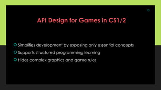 Software Engineering based computer game development - API DESIGN ...