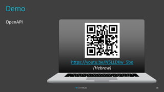 Demo
OpenAPI
26
https://youtu.be/N5LLDKw_5bo
(Hebrew)
 