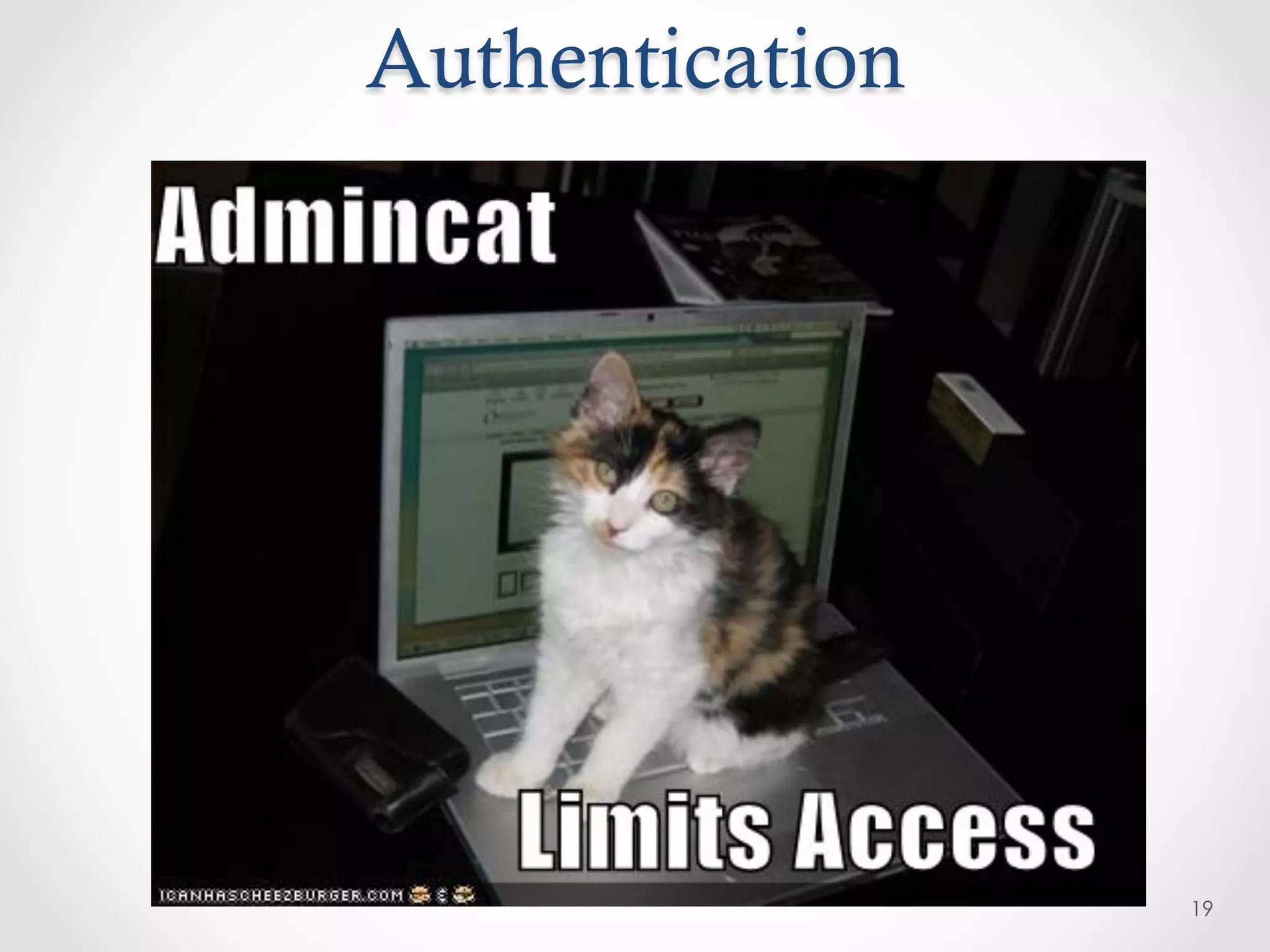 Authentication




                 19
 