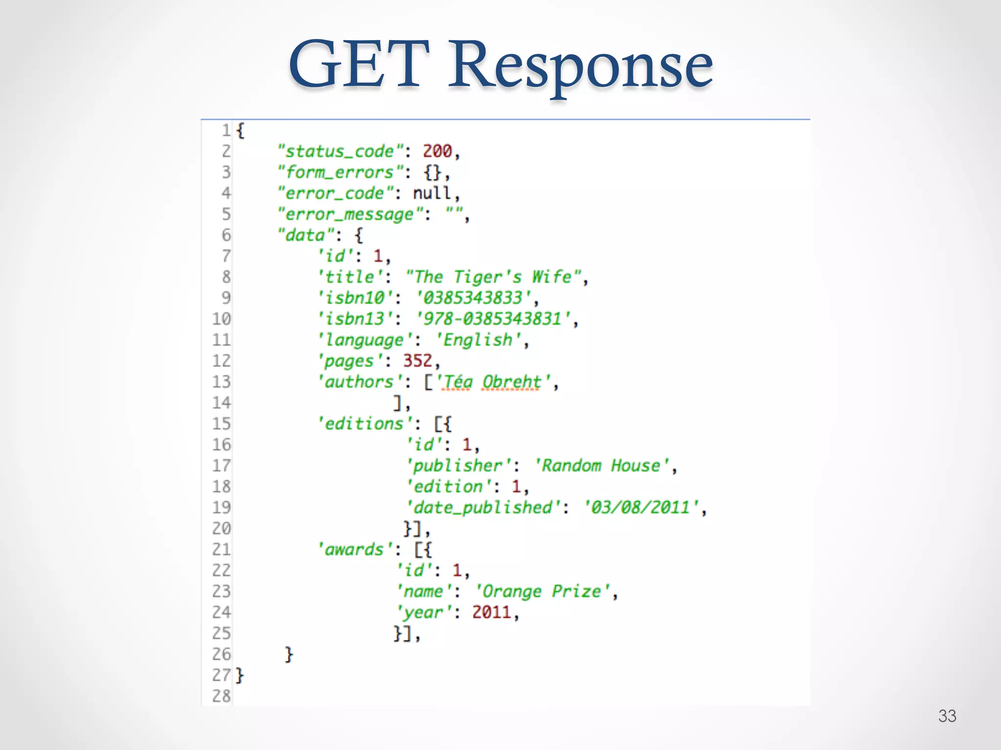 GET Response




               33
 