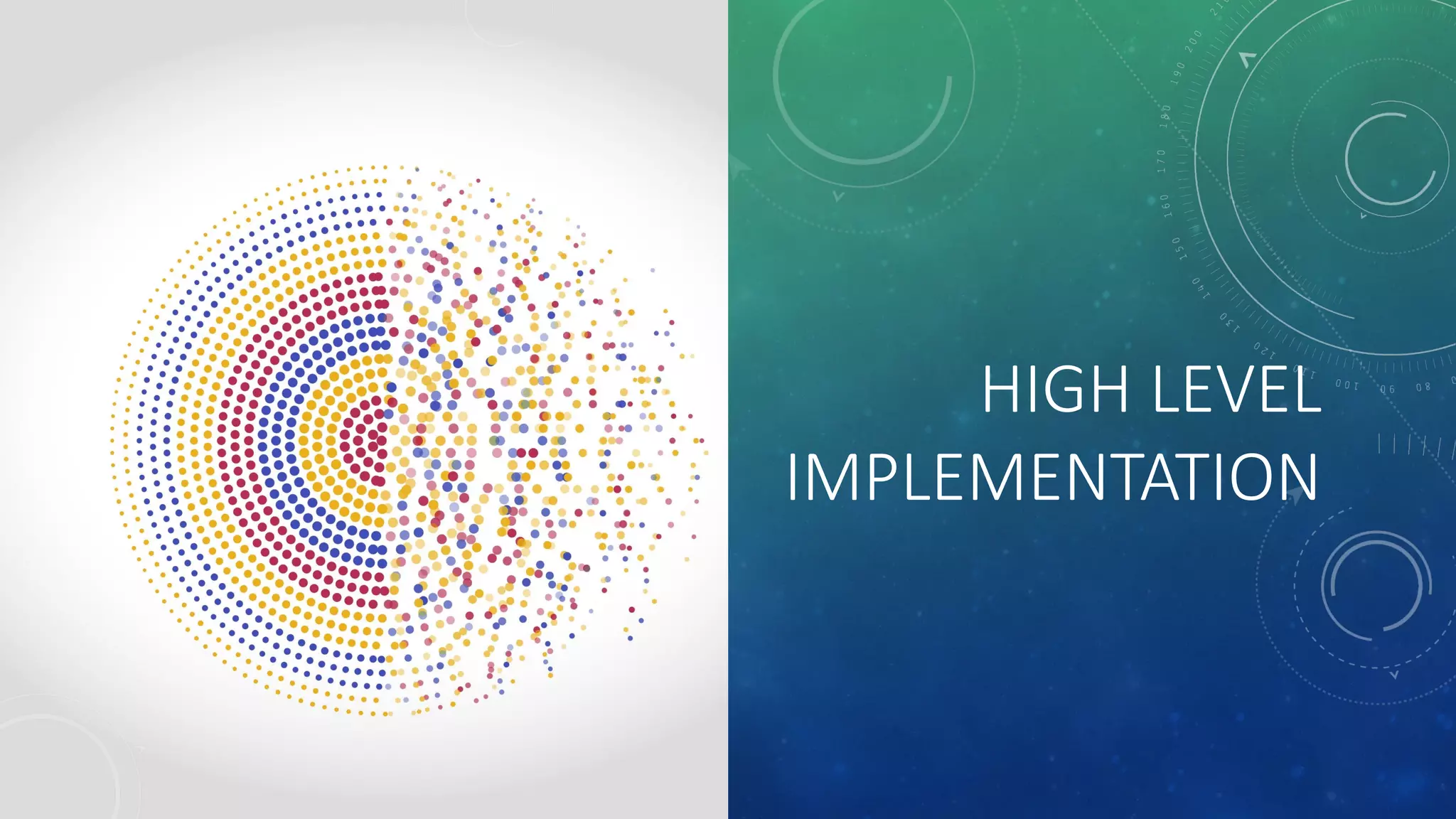 HIGH LEVEL
IMPLEMENTATION
 