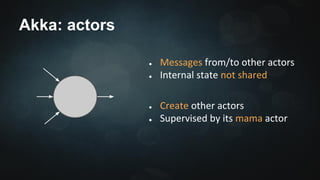 Akka: actors 
● 
● 
● 
● 
 