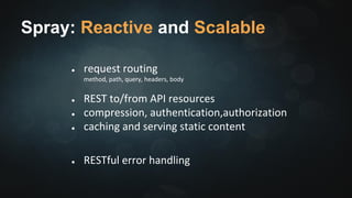 Spray: Reactive and Scalable 
● 
● 
● 
 