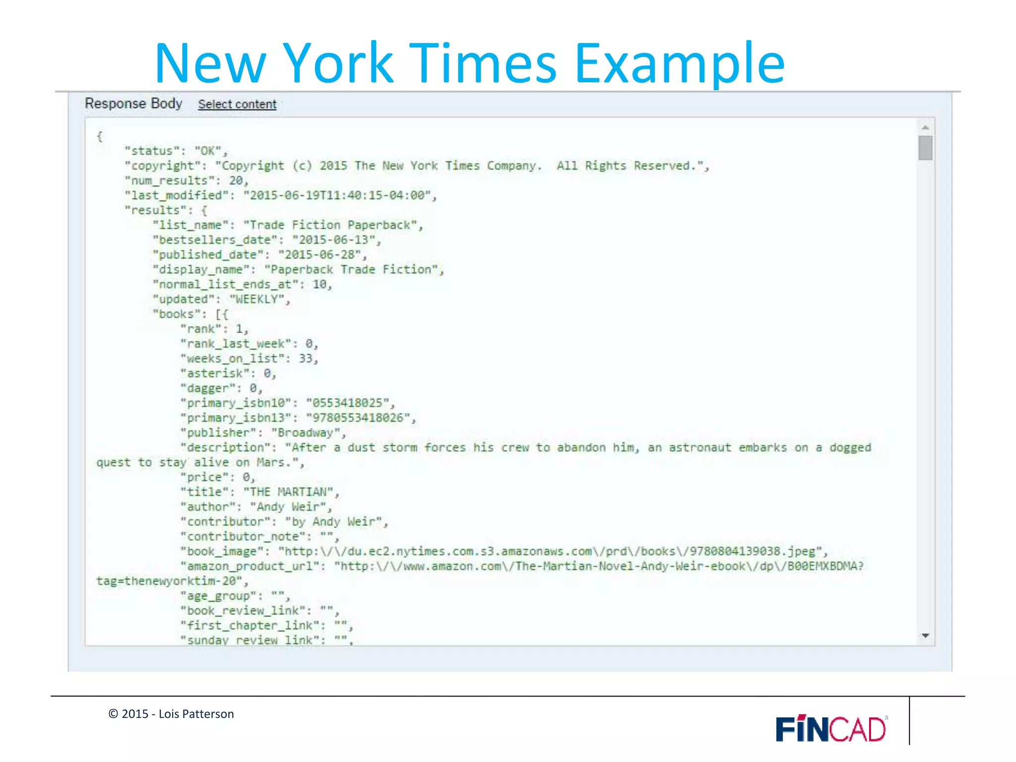 © 2015 - Lois Patterson
New York Times Example
 