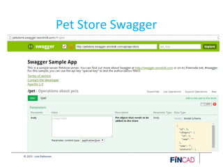 © 2015 - Lois Patterson
Pet Store Swagger
 