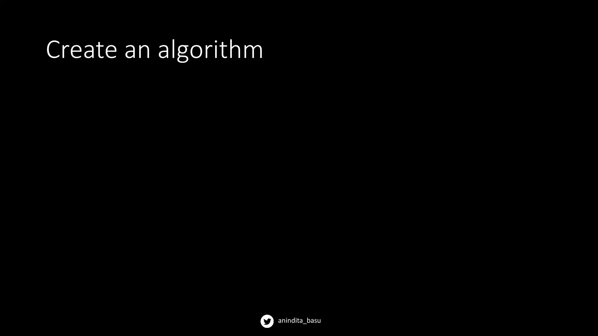 anindita_basu
Create an algorithm
 