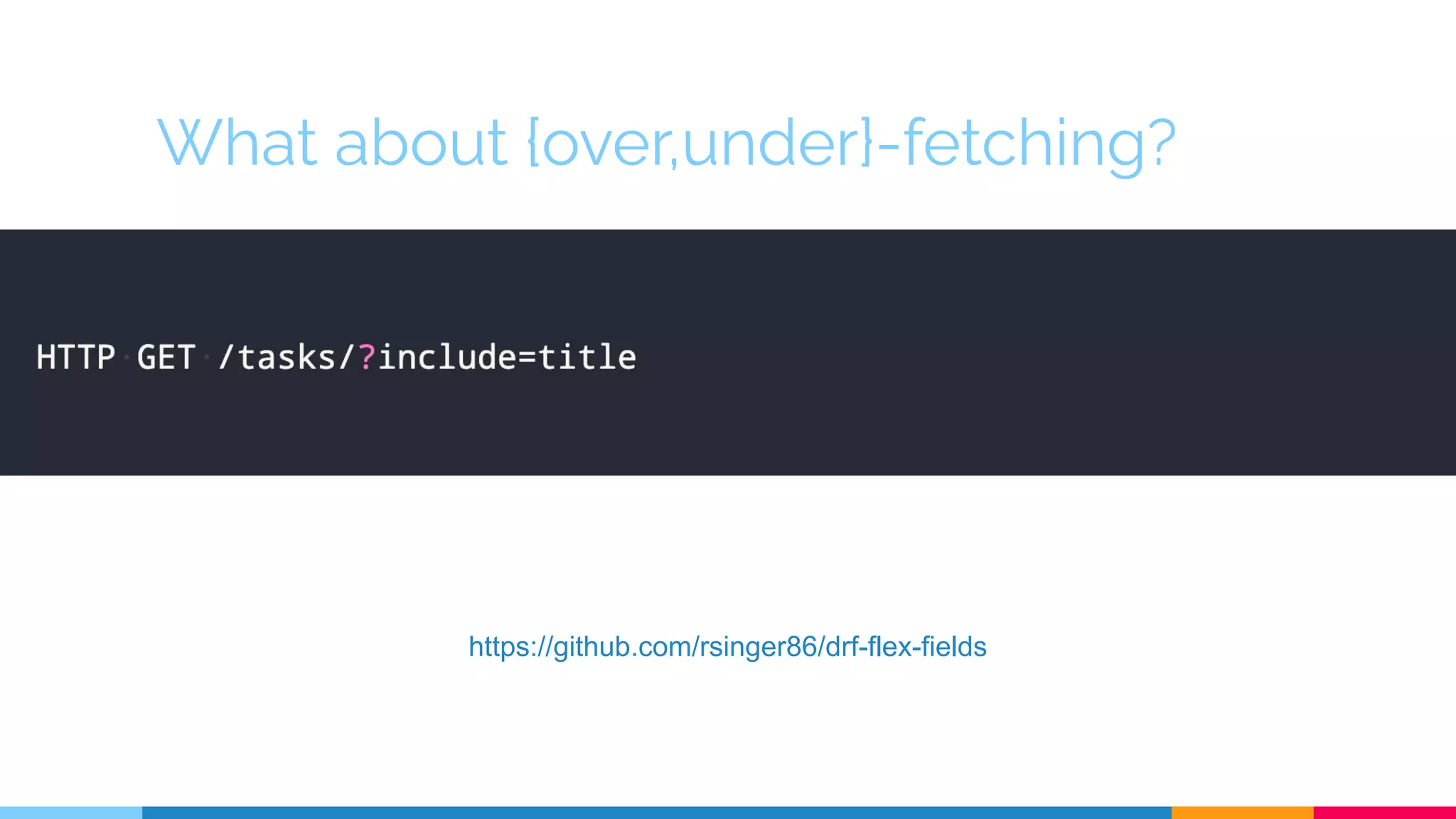 What about {over,under}-fetching?
https://github.com/rsinger86/drf-flex-fields
 