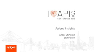 Apigee Insights
Anant Jhingran
@jhingran

 