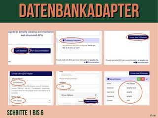 DDaatteennbbaannkkaaddaapptteerr 
Schritte 1 bis 6 17 / 54 
 
