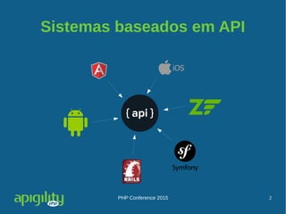 PHP Conference 2015 2
Sistemas baseados em API
 