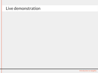Live demonstration
Introduction to Apigility
 