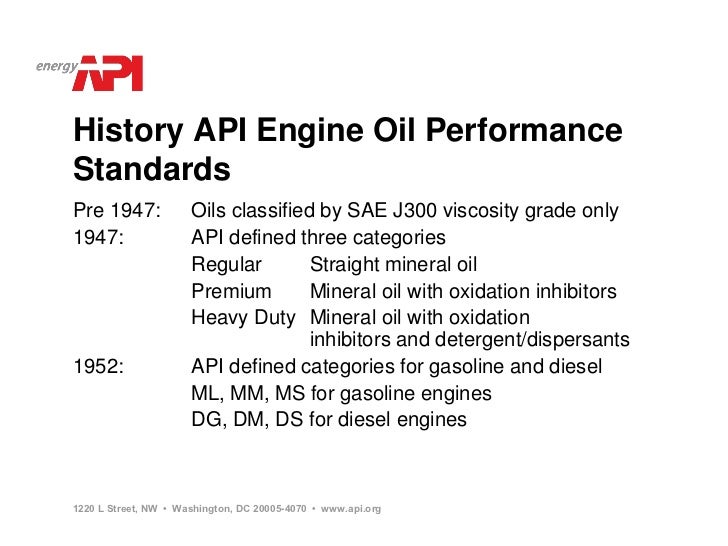 Api global engine oil standar