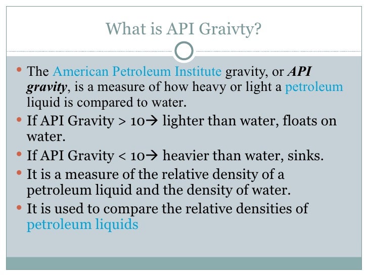 Api Gravity