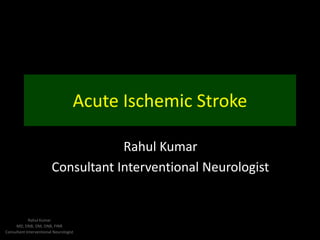 Acute Ischemic Stroke
Rahul Kumar
Consultant Interventional Neurologist

Rahul Kumar
MD, DNB, DM, DNB, FINR
Consultant Interventional Neurologist

 