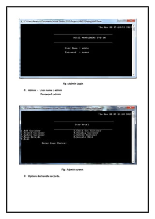 Hotel Management system in C++ | DOCX
