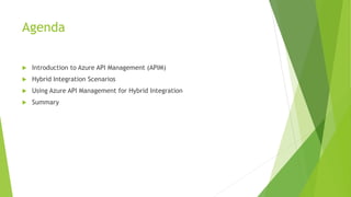 API Management and
Hybrid Integration
Bill Chesnut
Cloud Platform & API Evangelist, SixPivot
Azure MVP
 